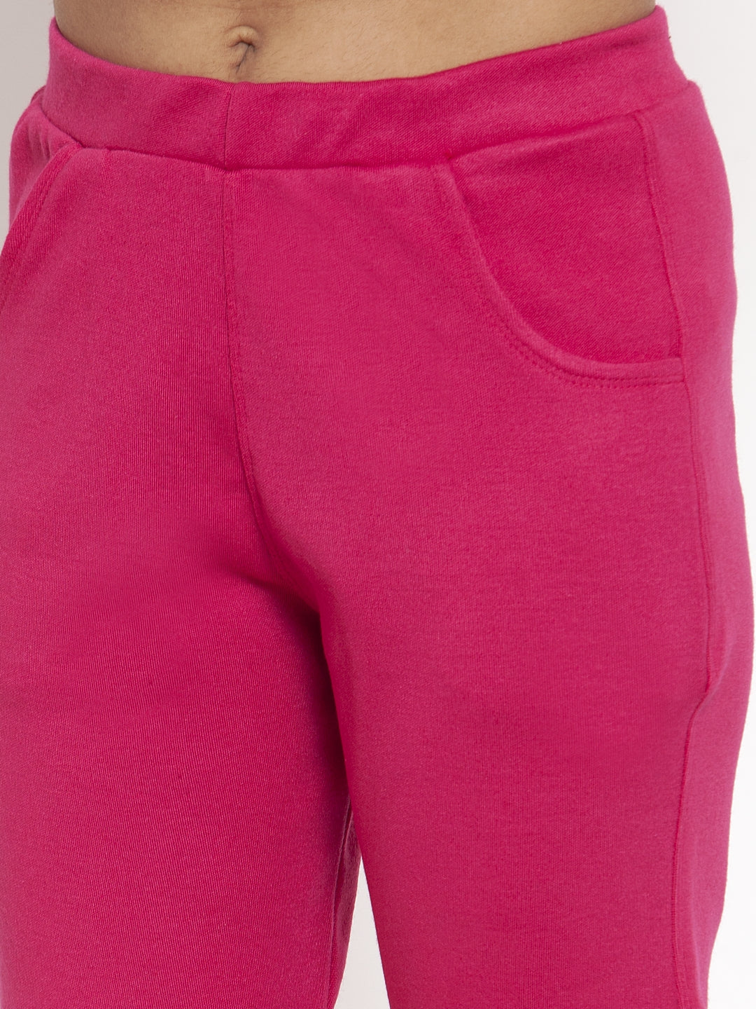 Dark Pink Woolen Pocket Pant