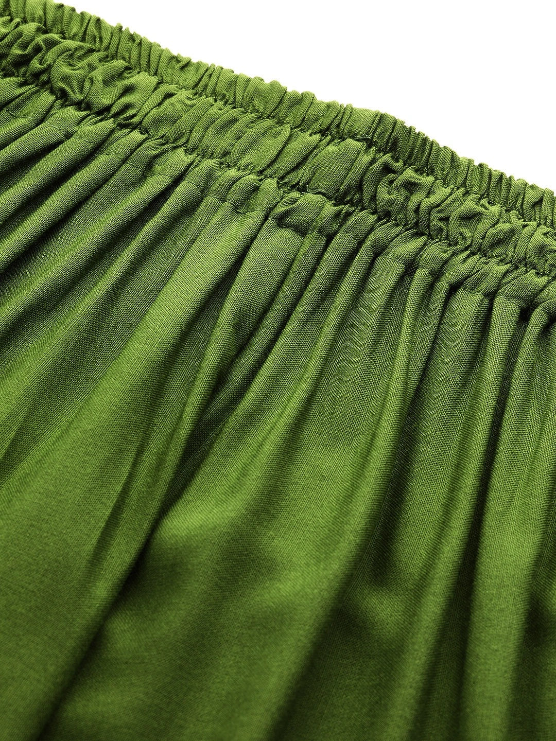 Moss Green Solid Rayon Palazzo