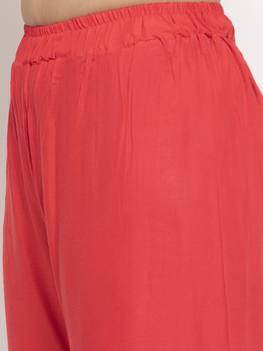 Strawberry Pink Solid Rayon Palazzo