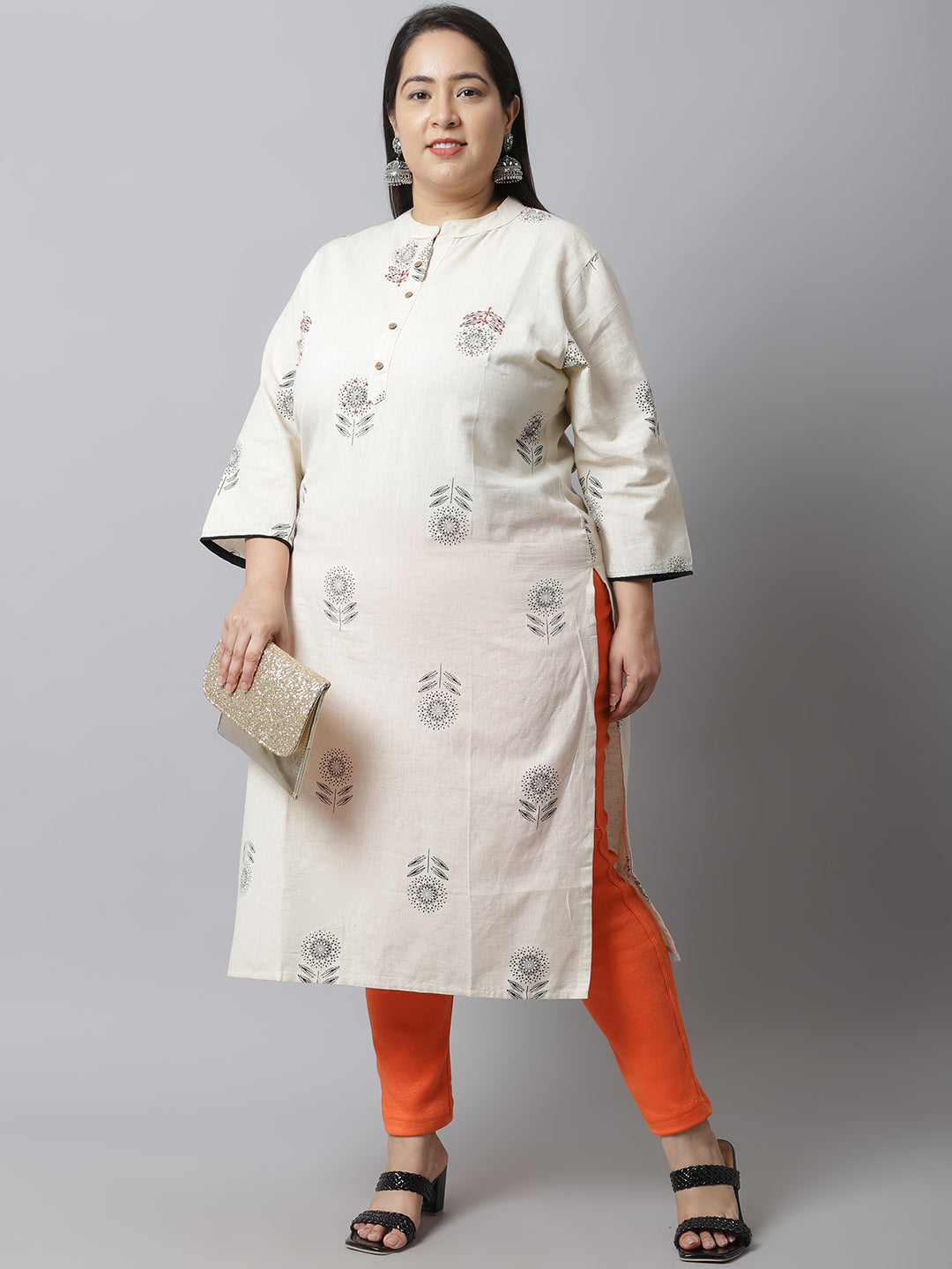 Orange Woolen Plus Pocket Pant