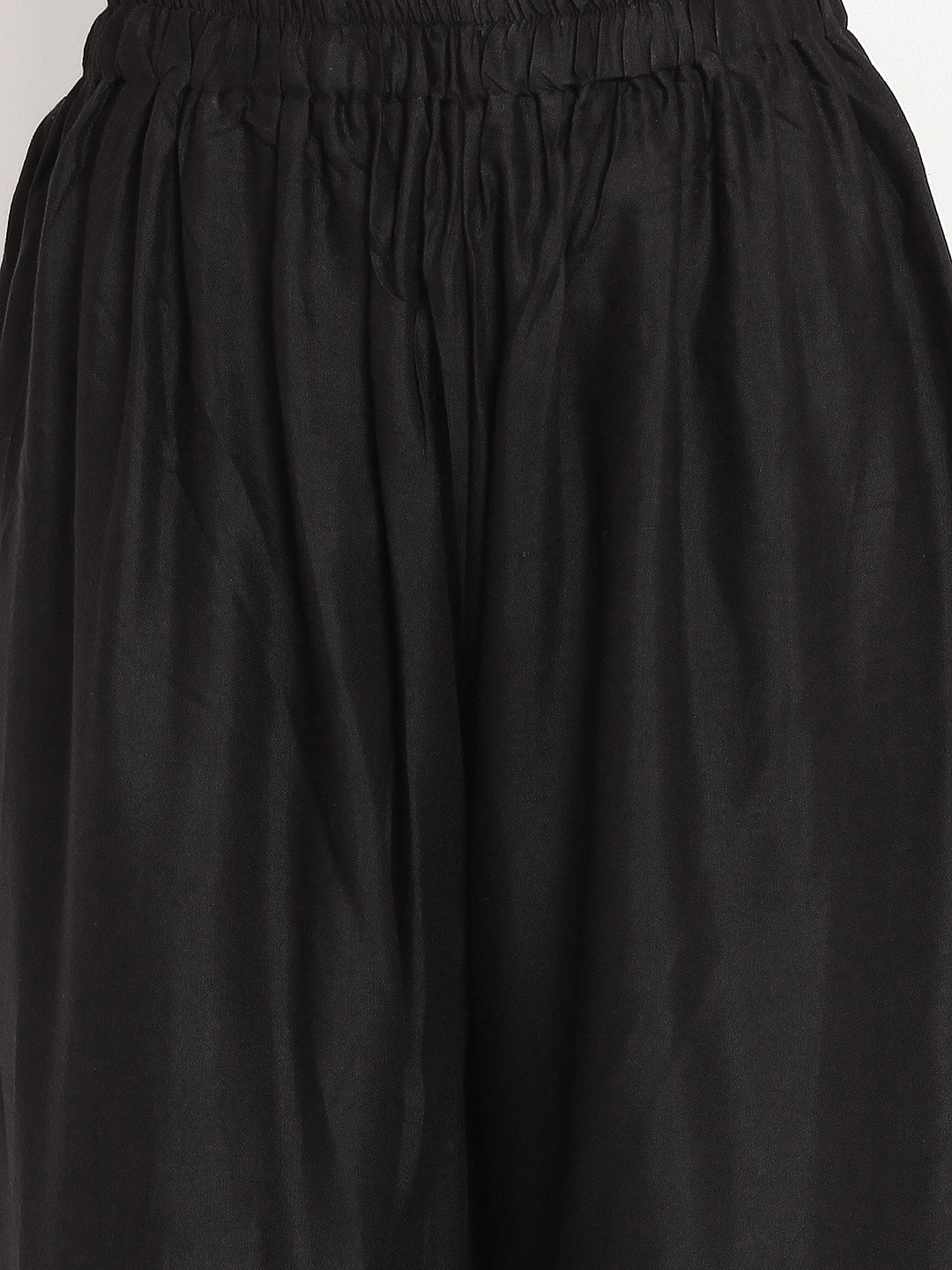 Black Solid Rayon Palazzo