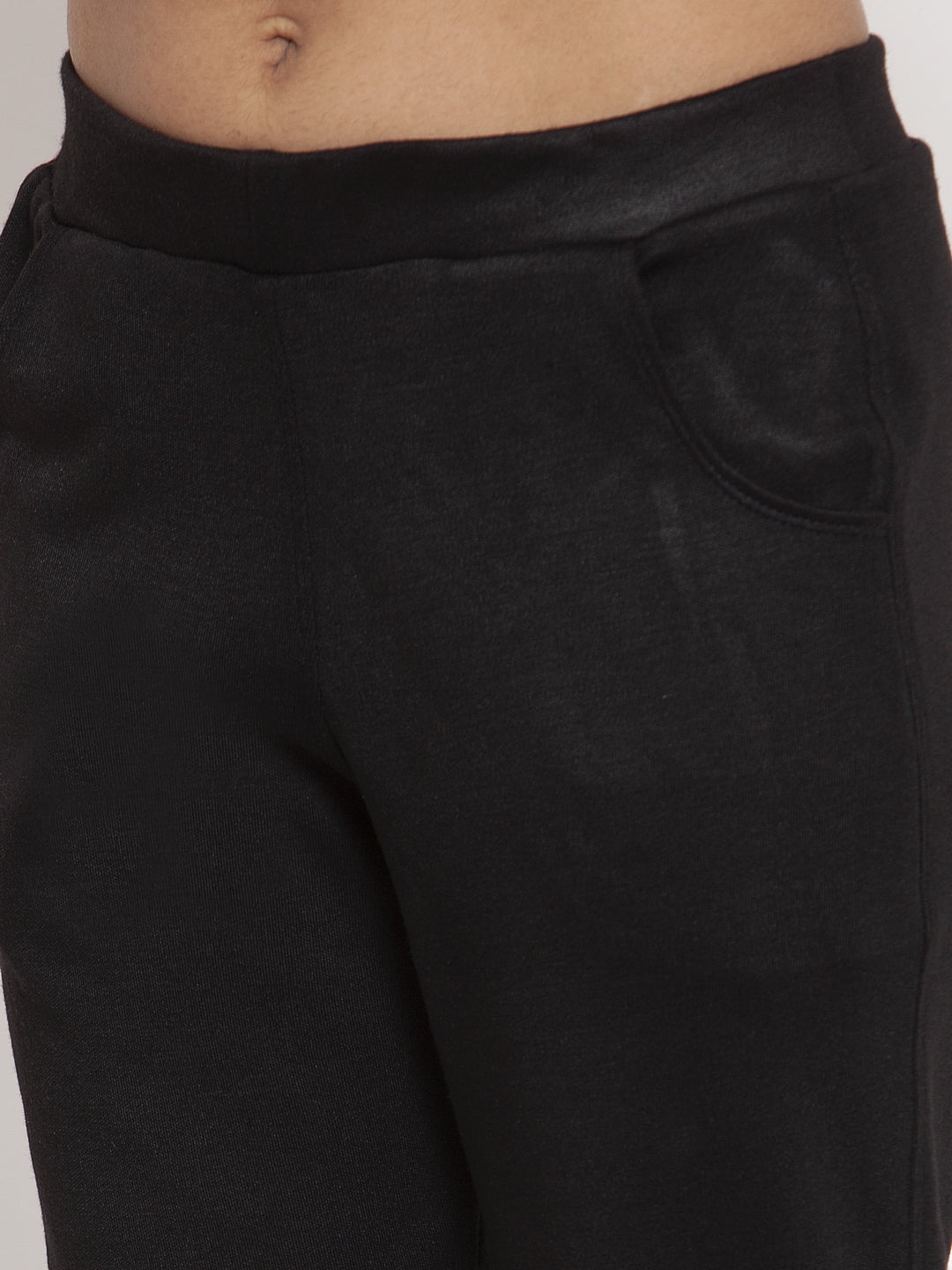 Black Woolen Pocket Pant