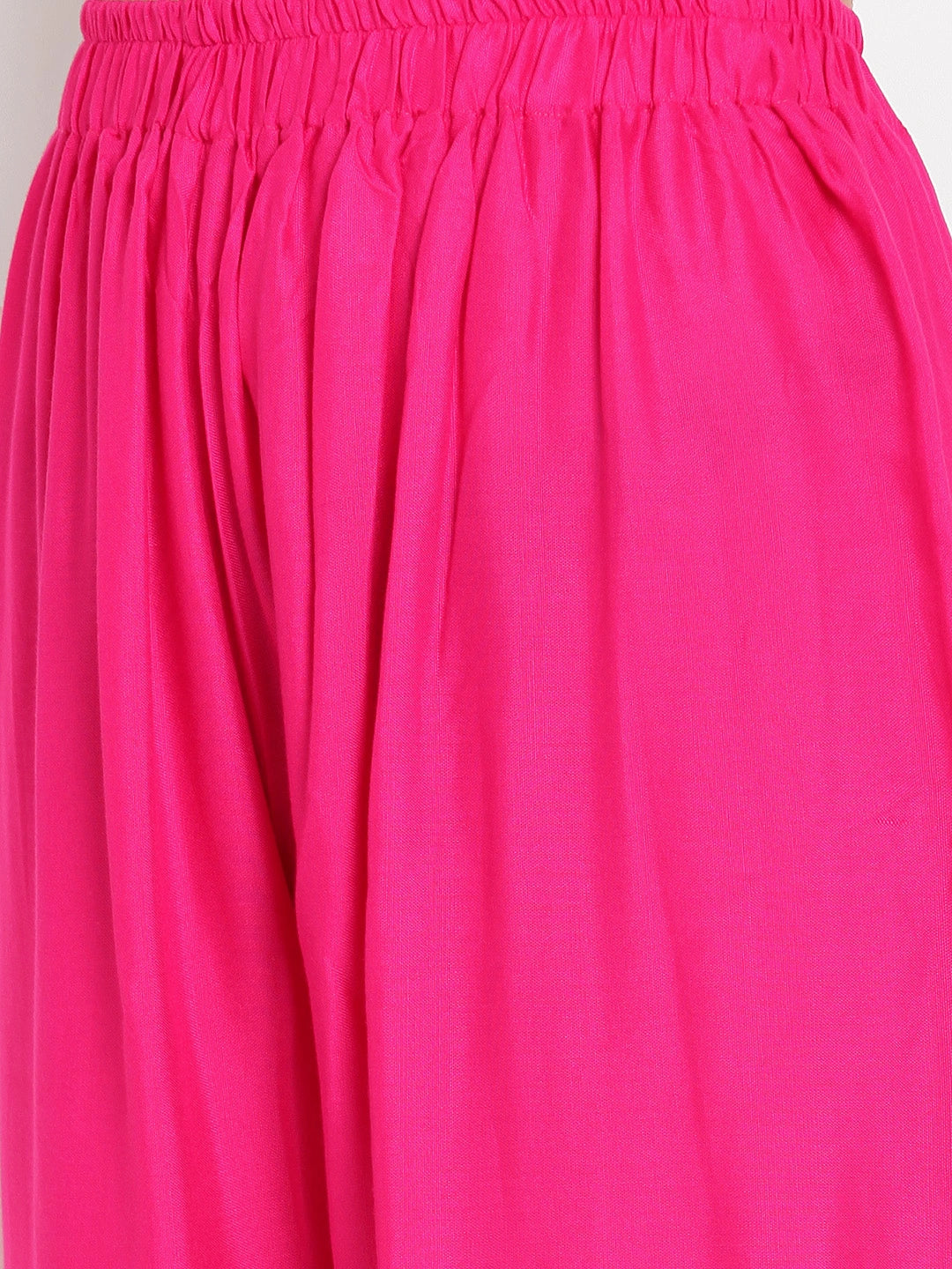 Hot Pink Solid Rayon Palazzo