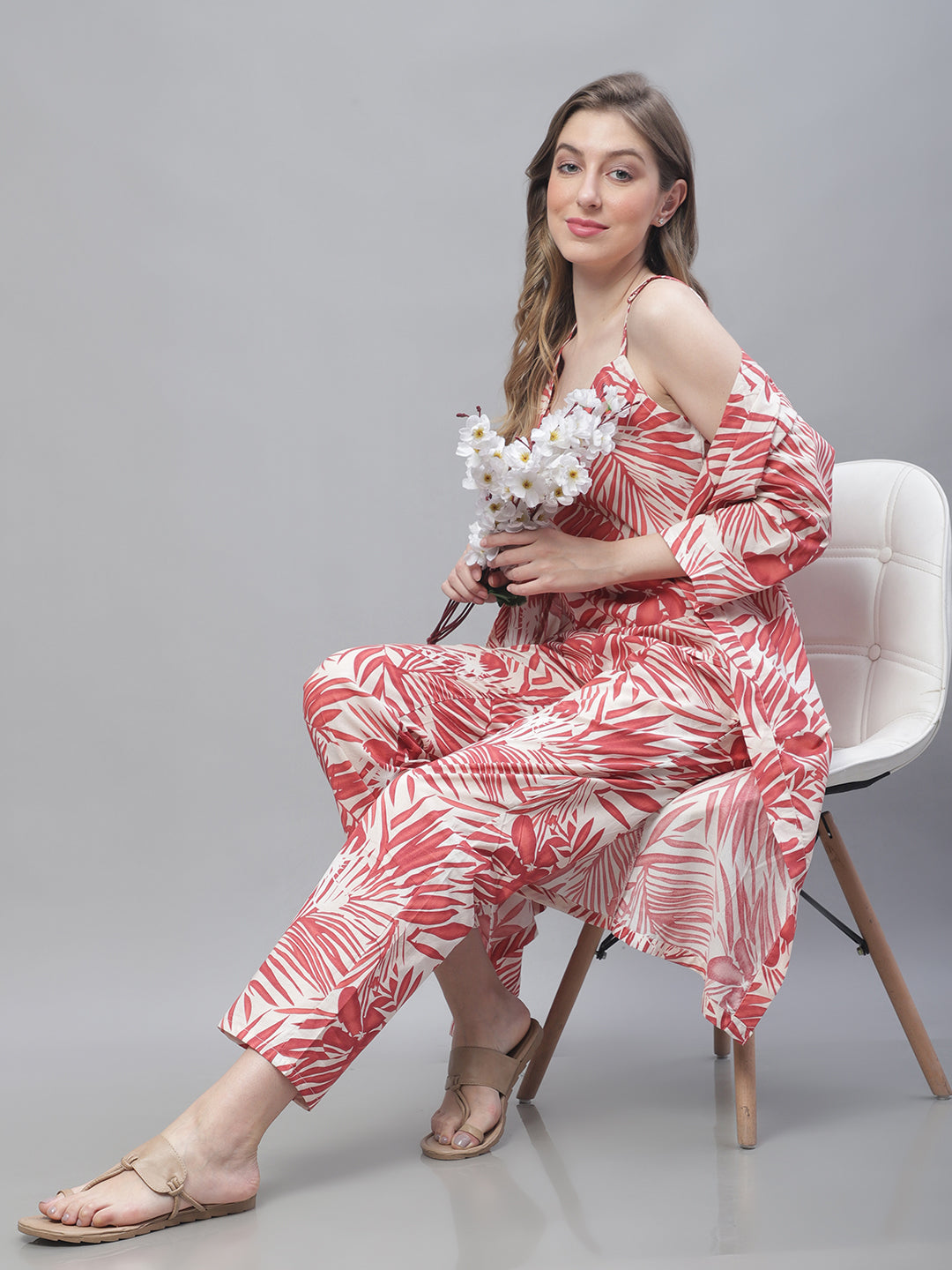 Red Tropical Co-Ord Set
