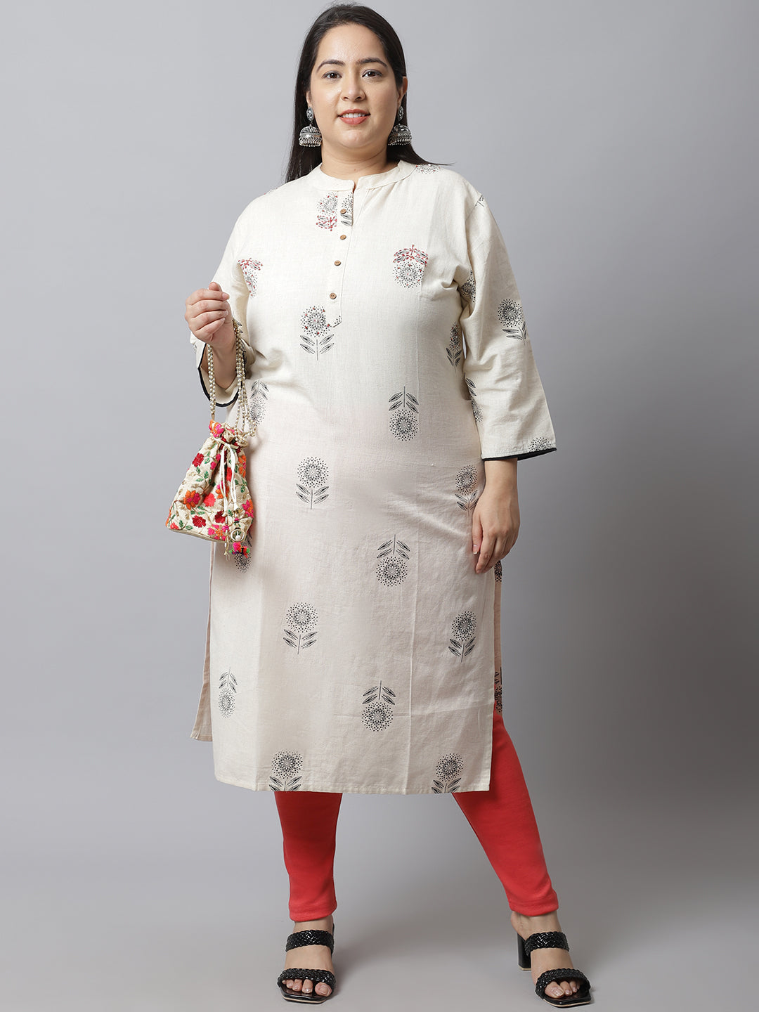 Peach Woolen Ankle-Length Plus Legging