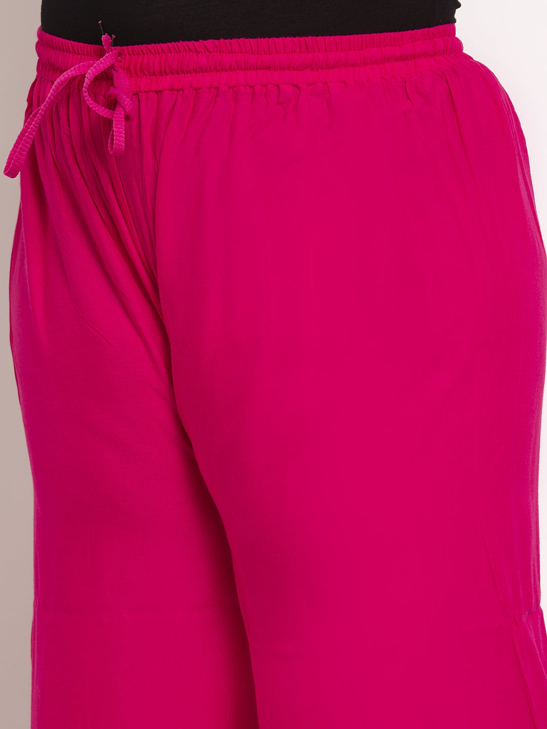 Dark Pink Rayon Plus Palazzo