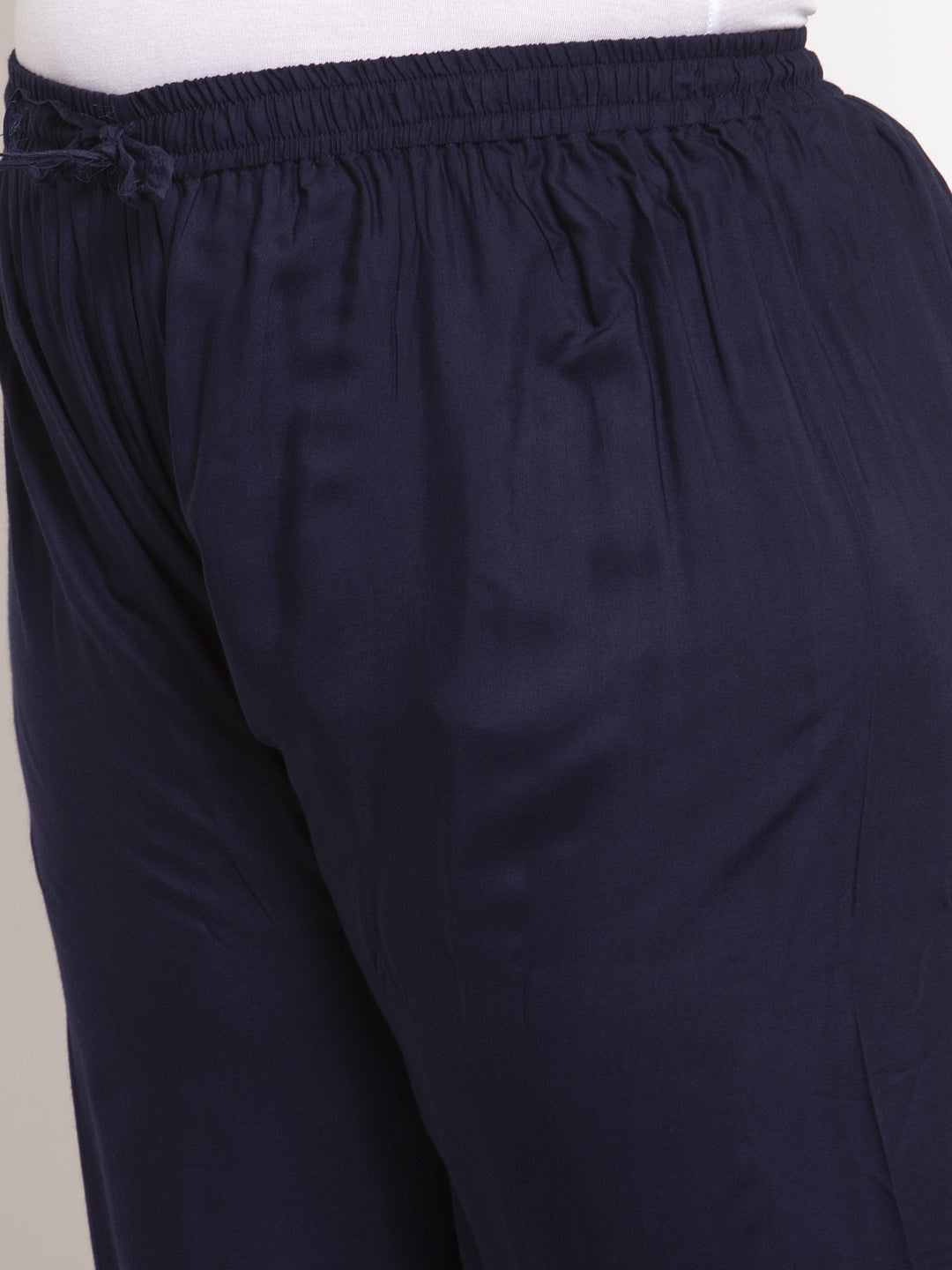 Navy Blue Rayon Plus Palazzo