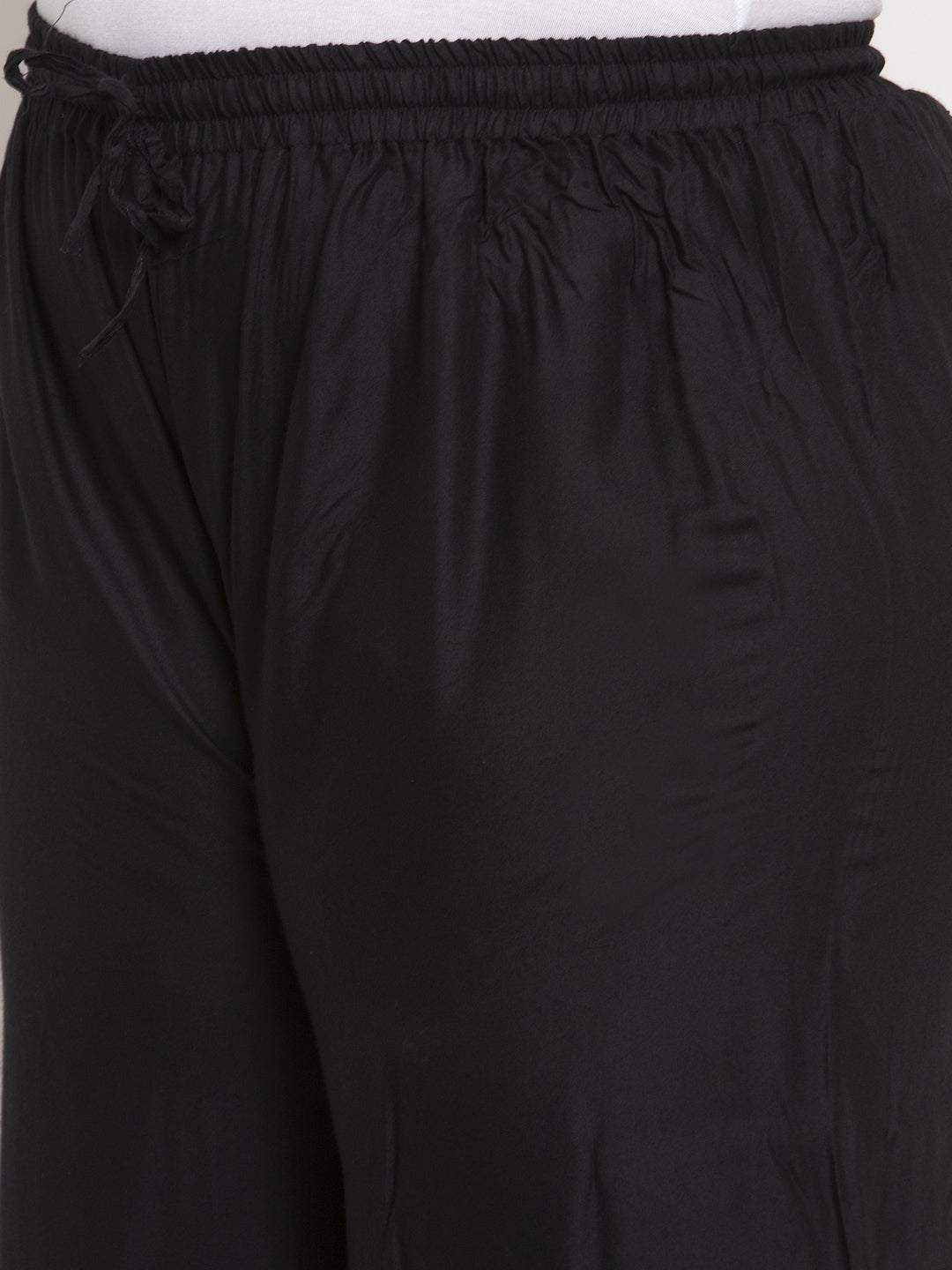 Black Rayon Plus Palazzo
