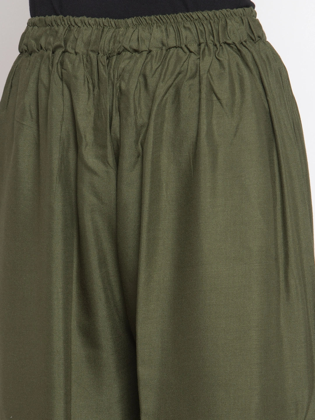 Olive Solid Rayon Palazzo