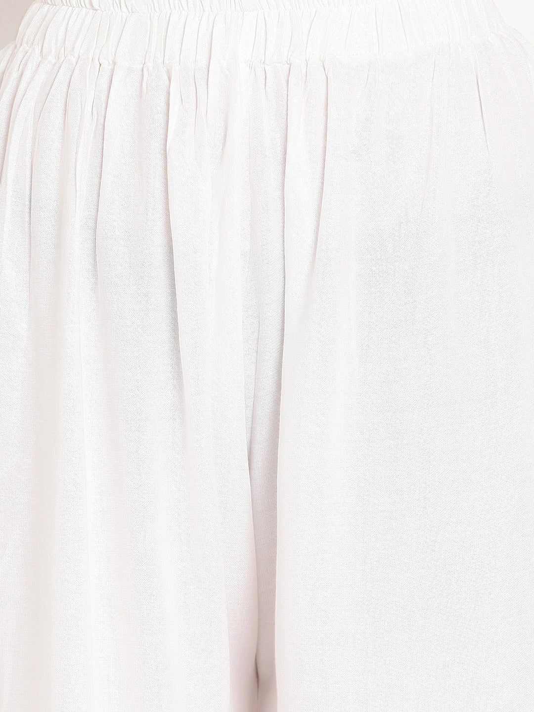 White Solid Rayon Palazzo