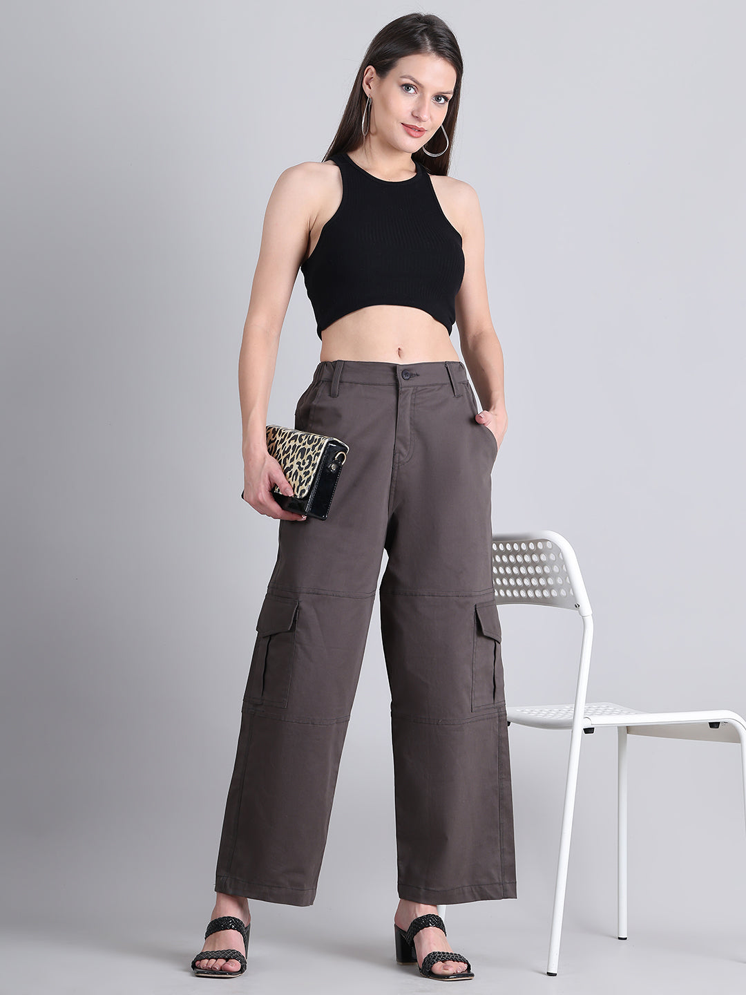 Dark Grey High-Rise Utility Cargo