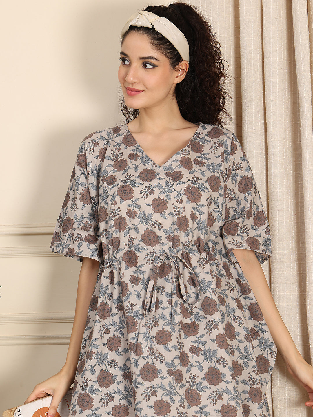 Light grey Jaal Cotton Kaftan