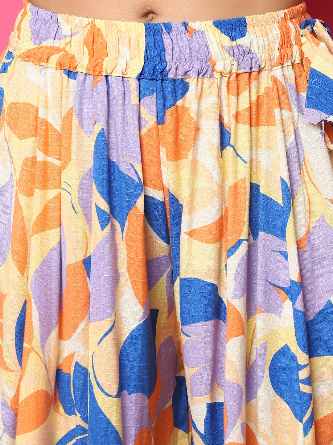 Multi Color Rayon Flared Palazzo