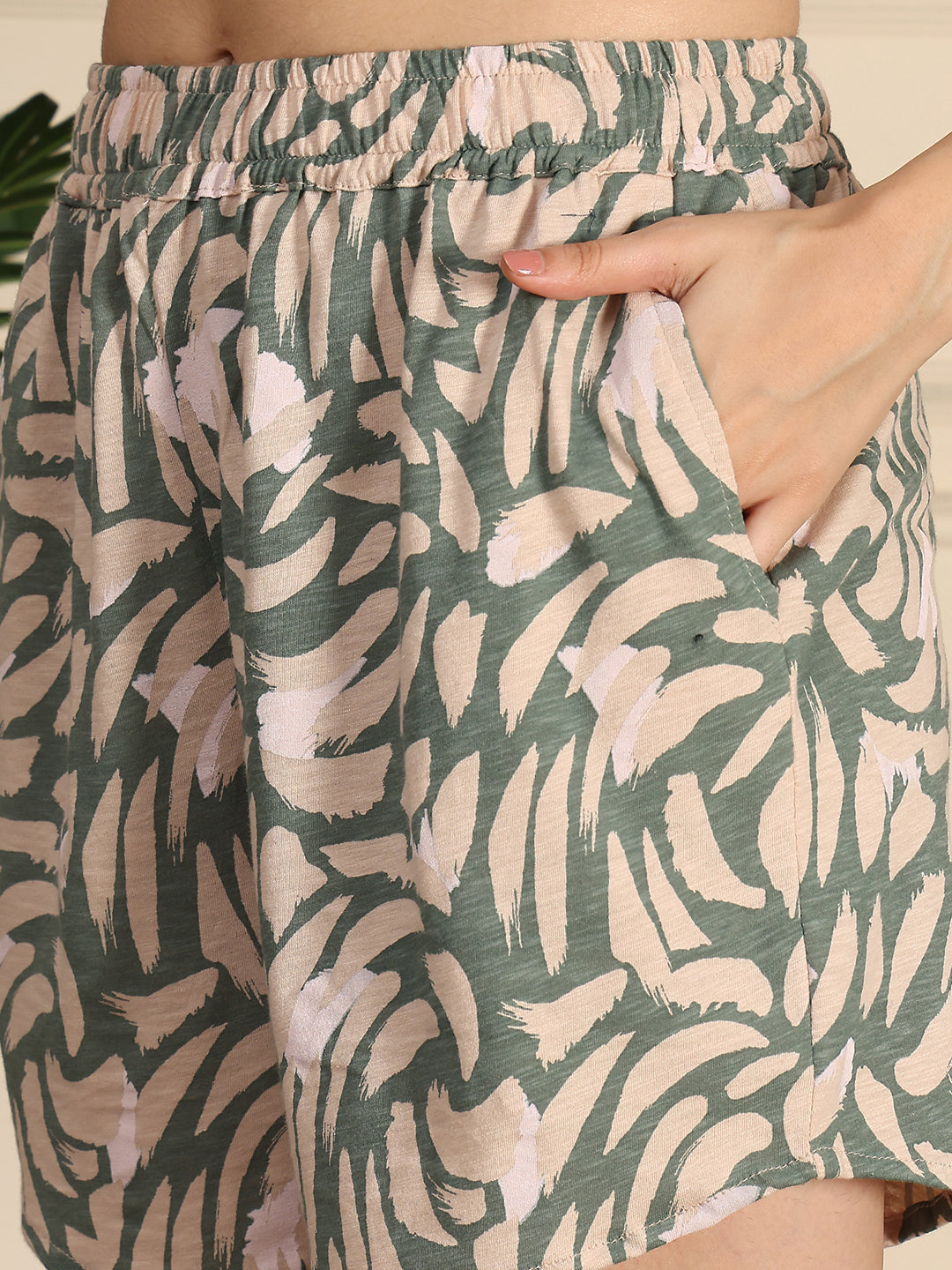 Sage Safari Knitted Lounge Shorts