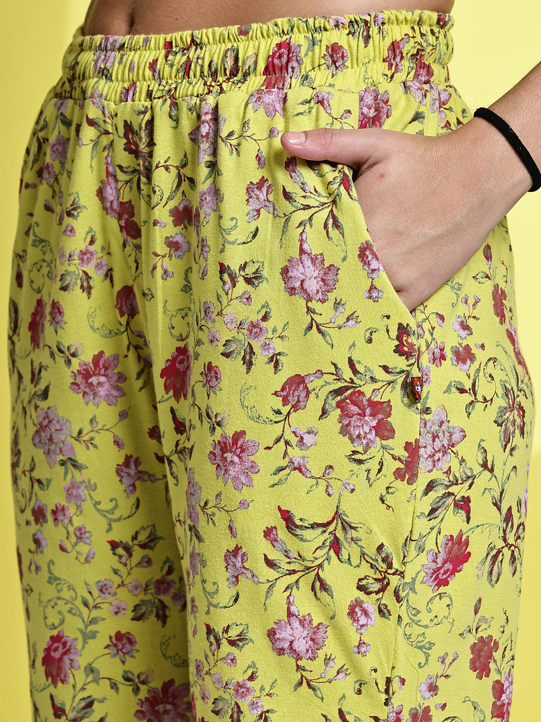 Yellow Jaal Cotton Hosiery Lounge Pant