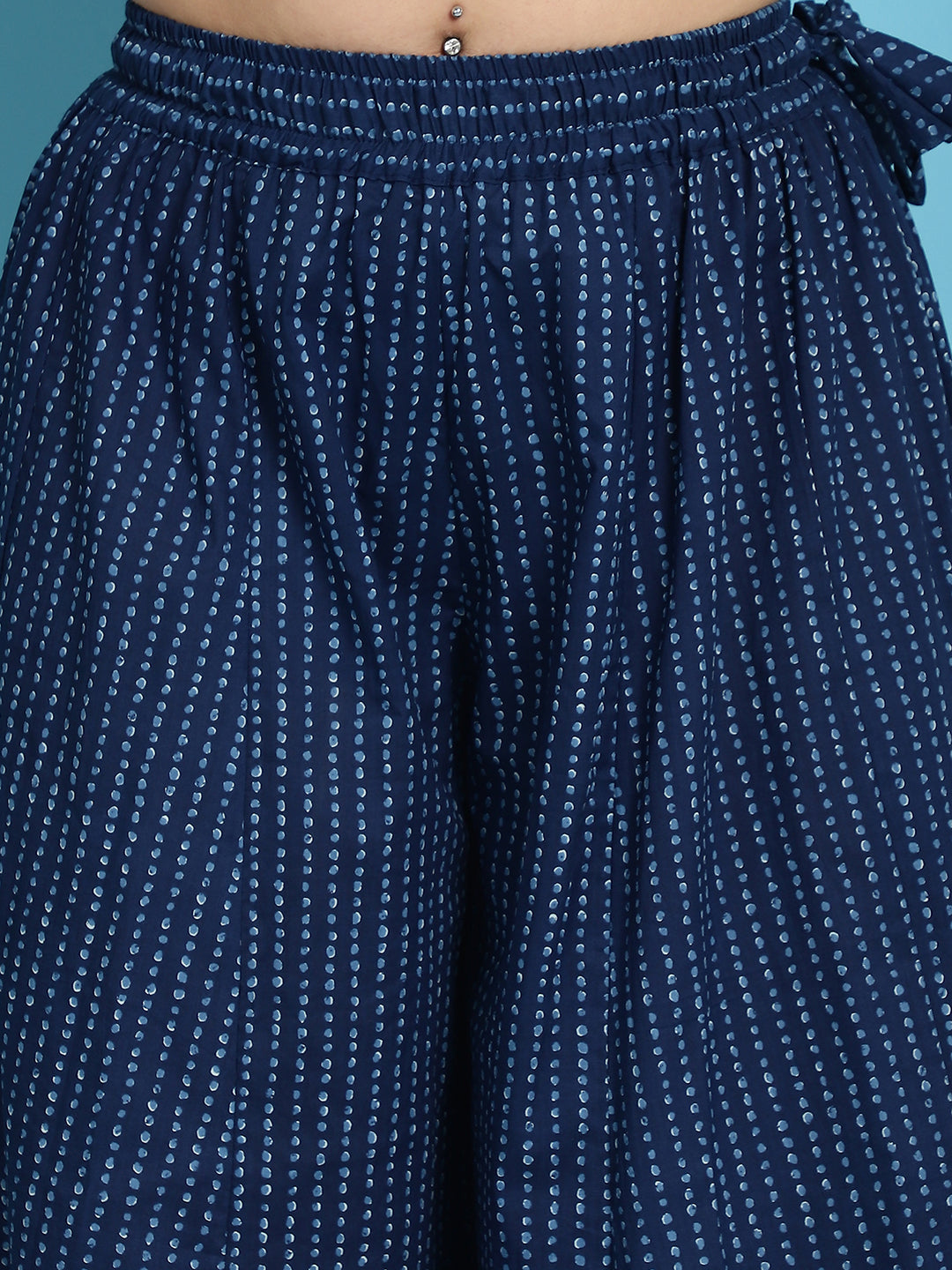 Indigo Dot Cotton Kali Plus Palazzo