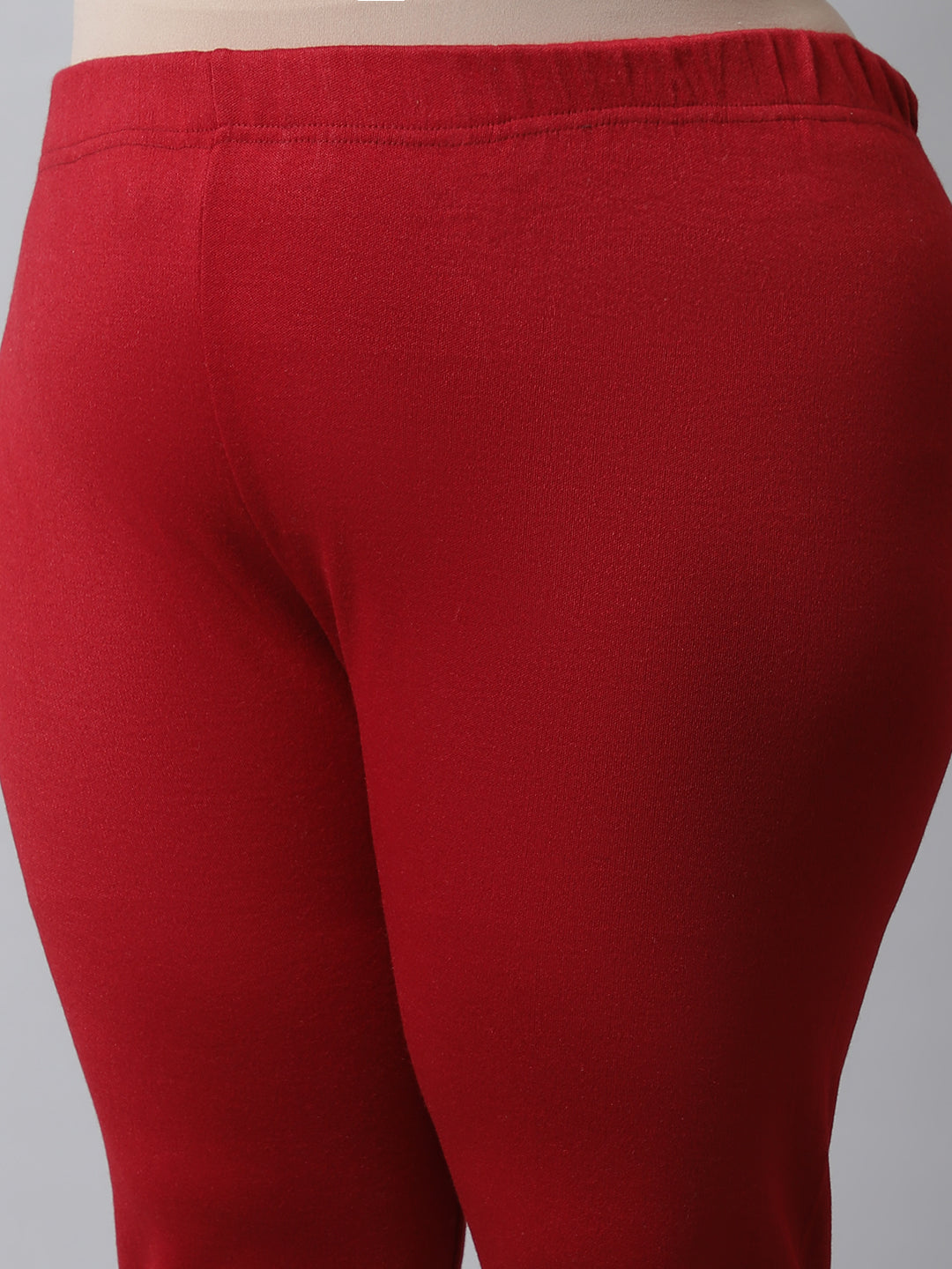 Maroon Woolen Ankle-Length Plus Legging