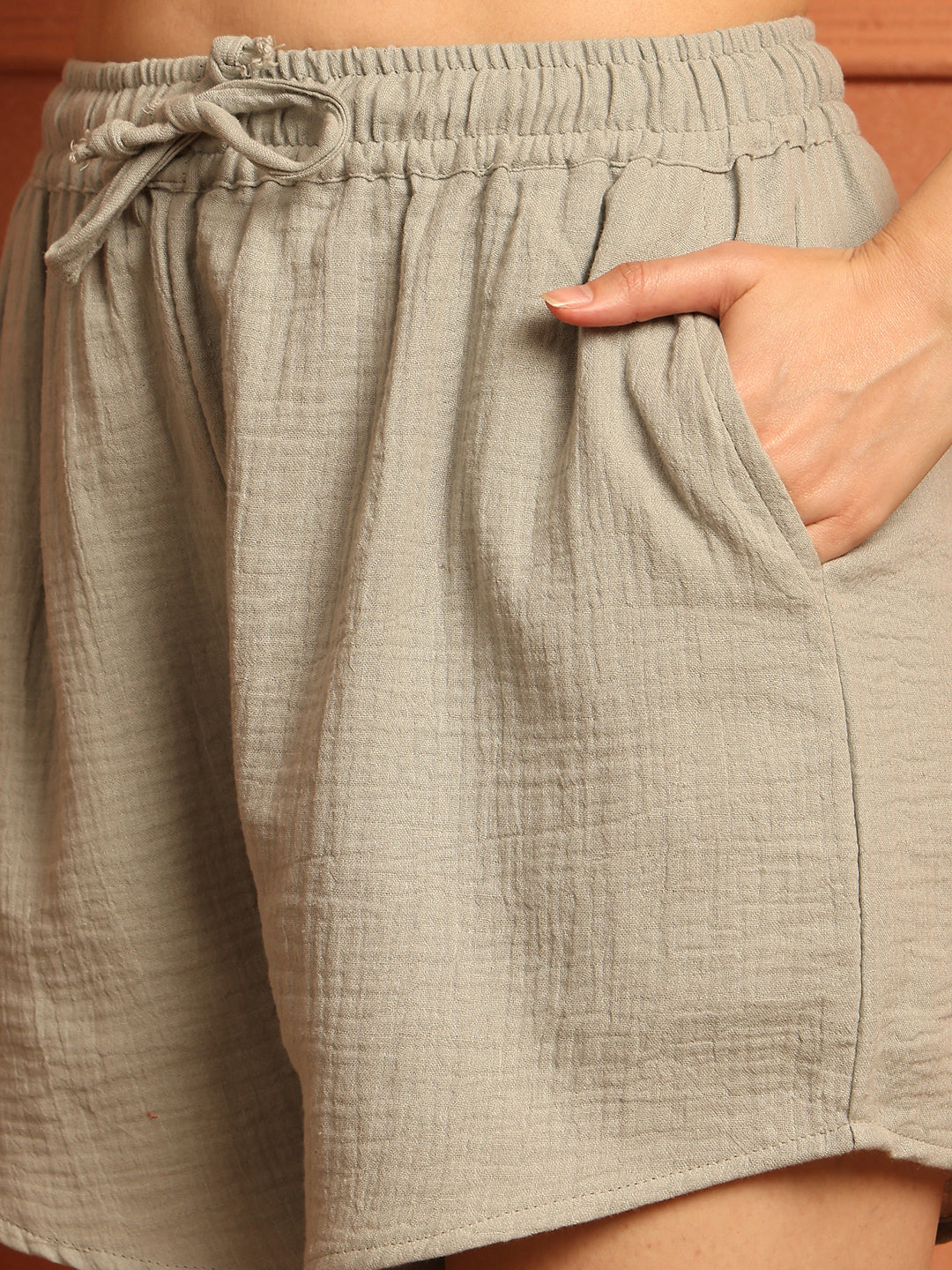Sage Green Cotton Lounge Shorts