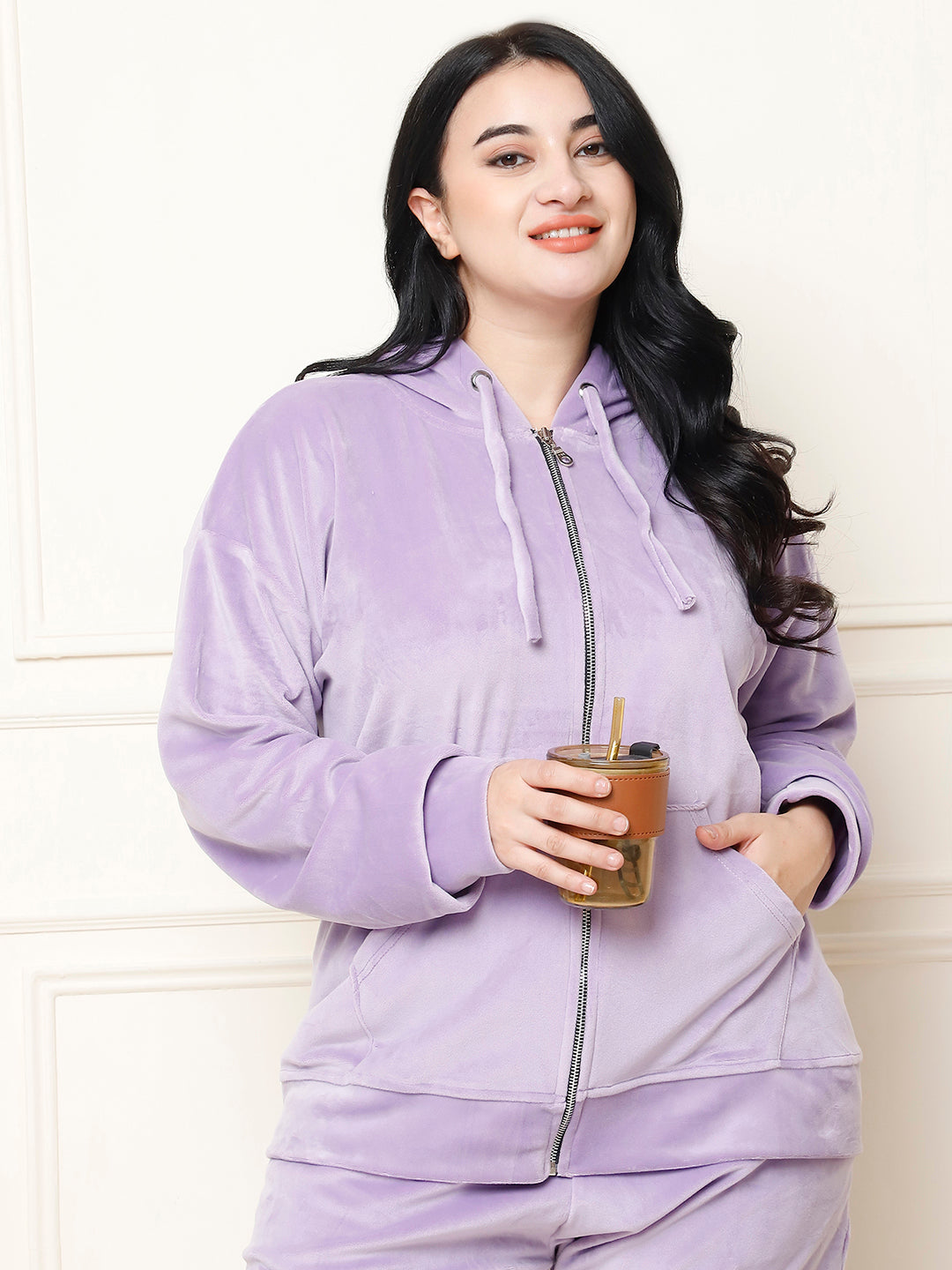 Lavender Velvet Hoodie Lounge Set