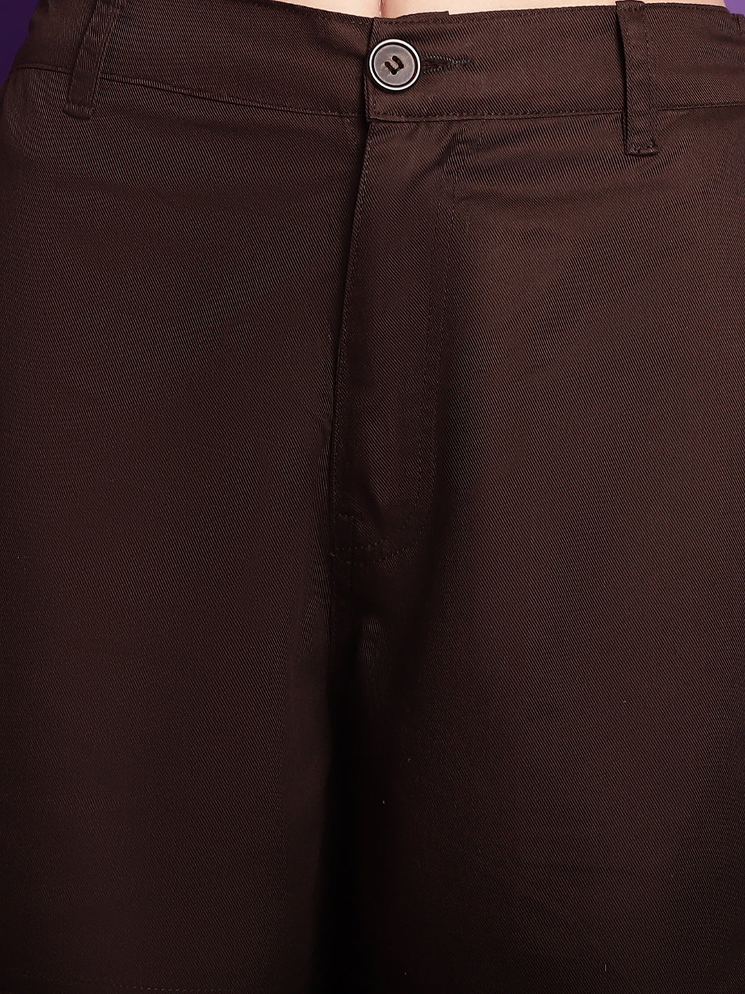 Brown High-Rise Utility Cargos