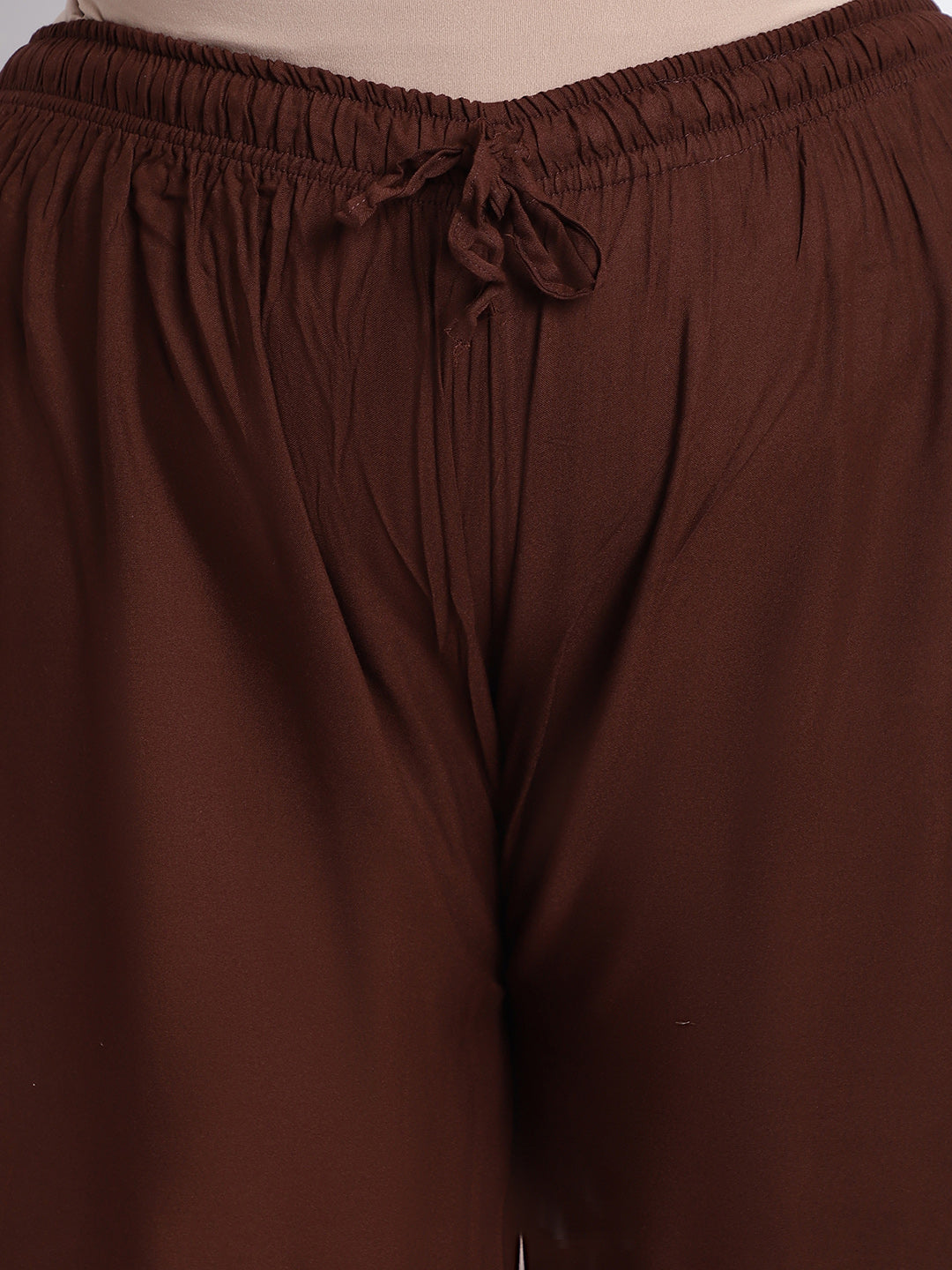 Brown Rayon Plus Palazzo