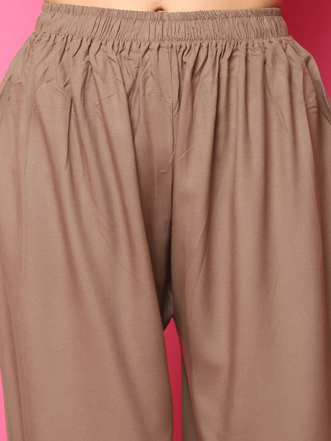 Mocha Brown Solid Rayon Palazzo