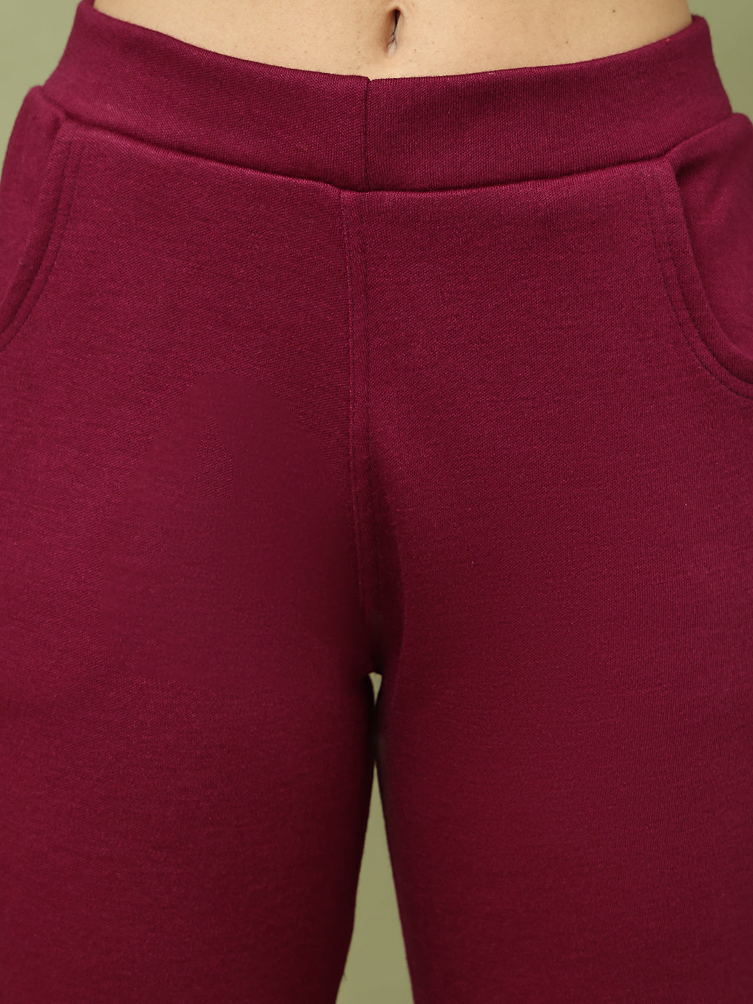 Wine Woolen Pocket Pant