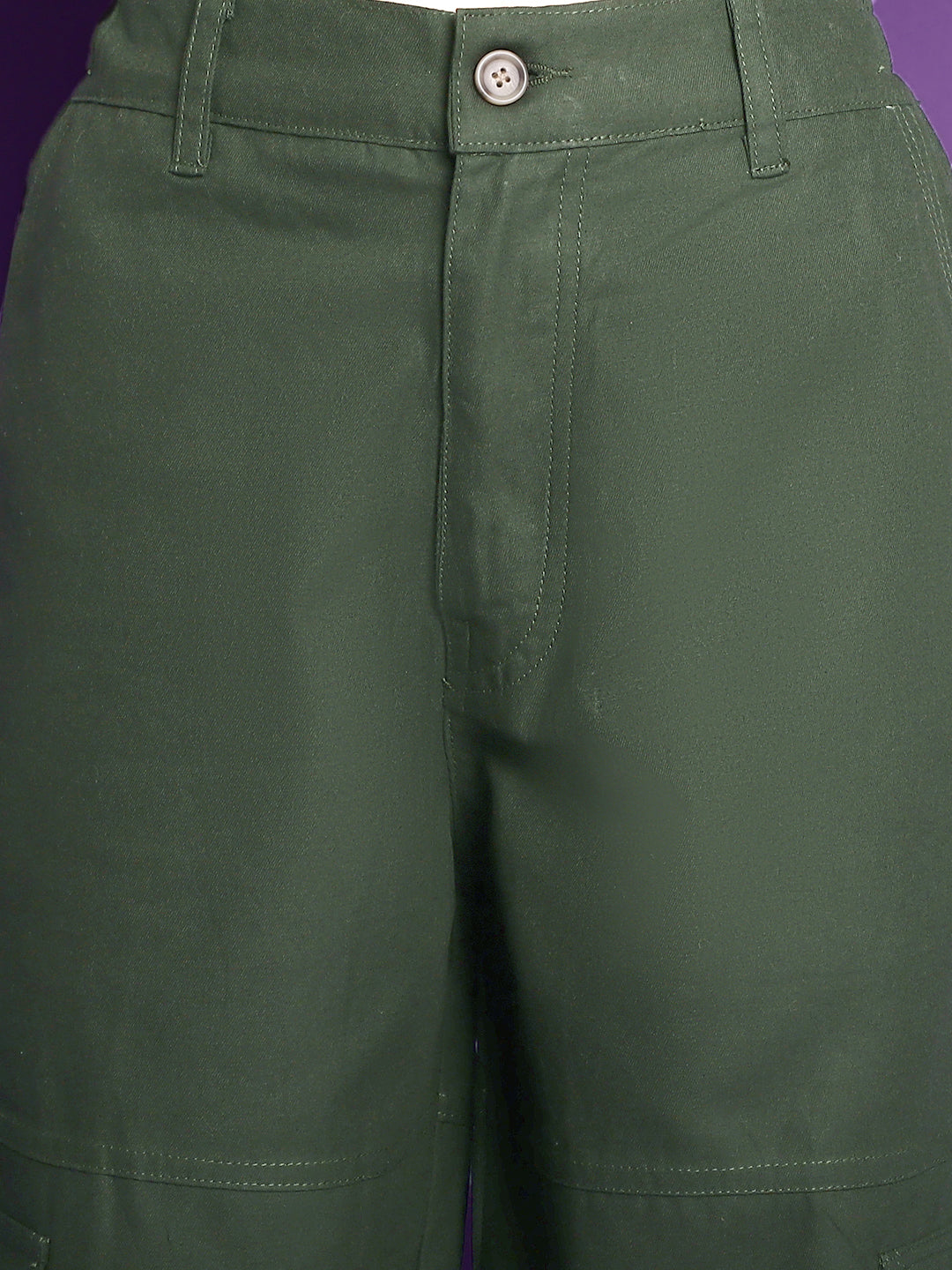 Bottle Green High-Rise Utility Cargos