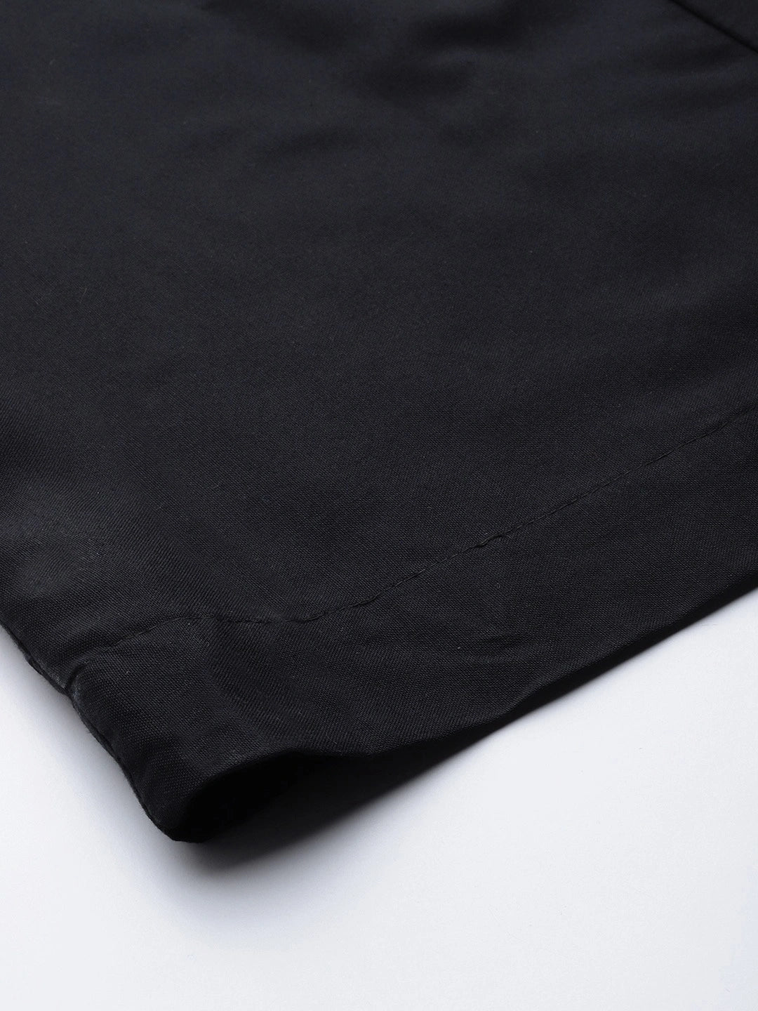 Black rayon double flared palazzo