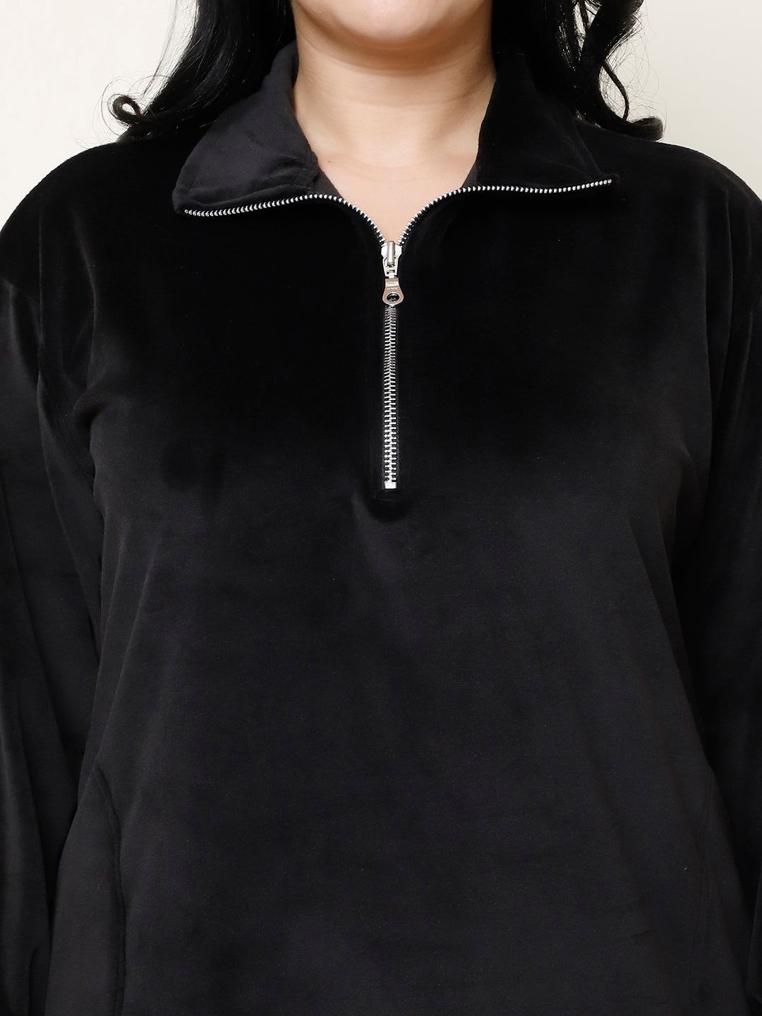 Black Velvet Zip Lounge Set