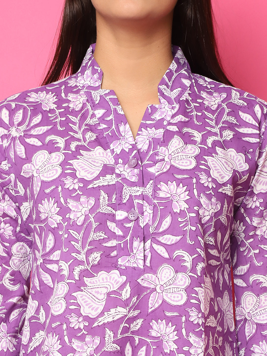Purple Floral Jaal Co-Ord Set