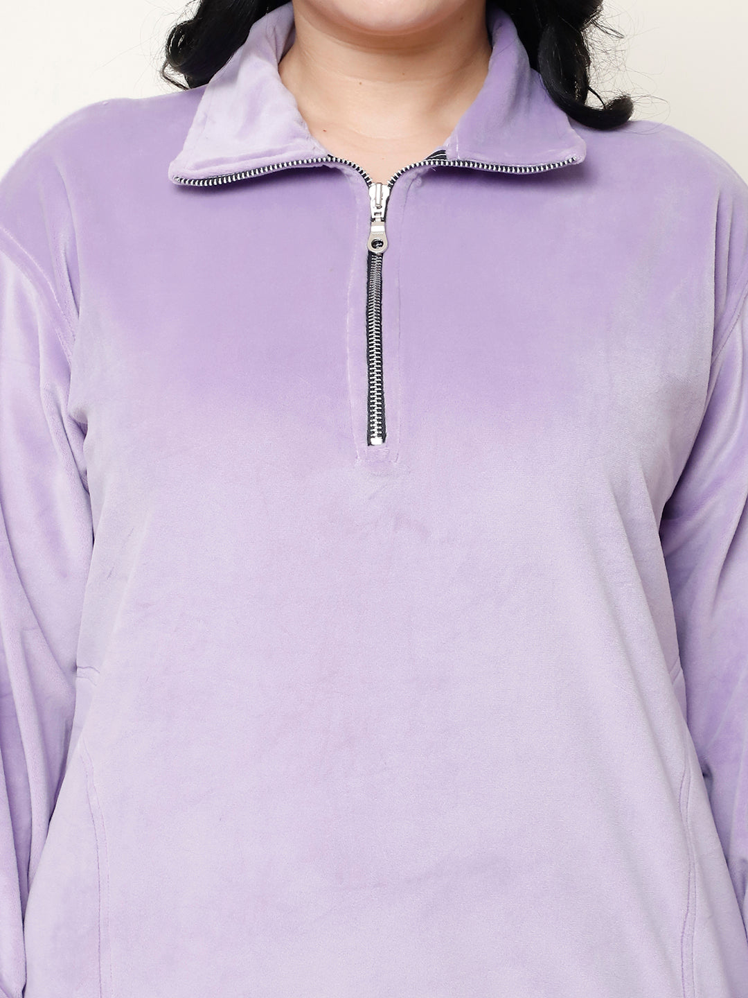 Lavender Velvet Zip Lounge Set