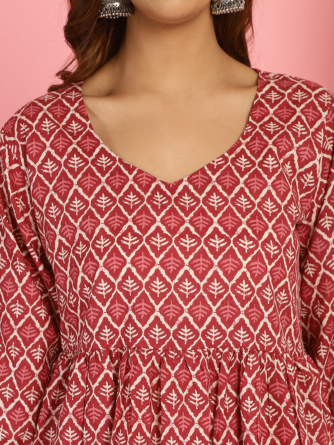 Maroon Leaf Co-Ord Set