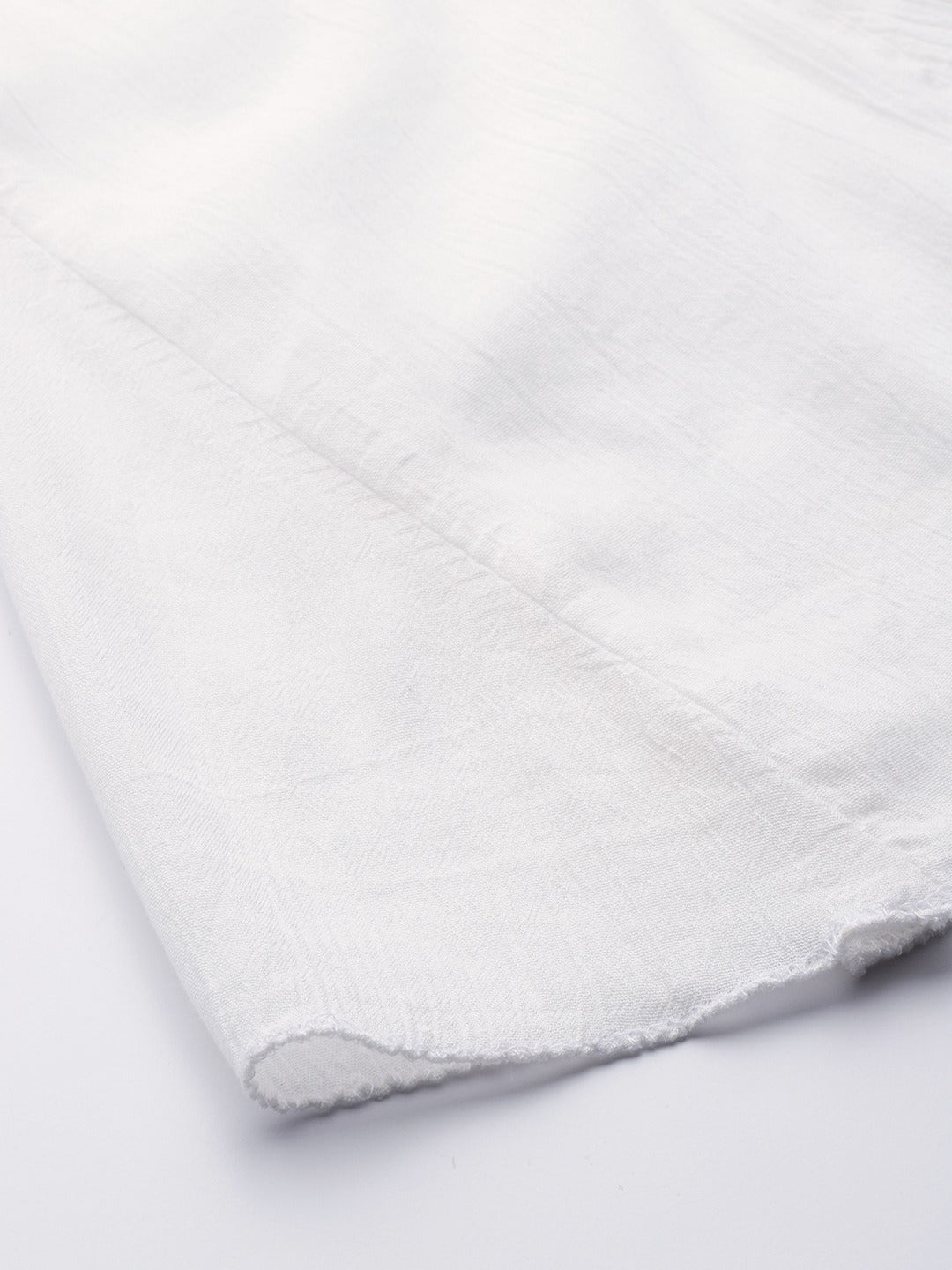 White rayon crushed flared palazzo