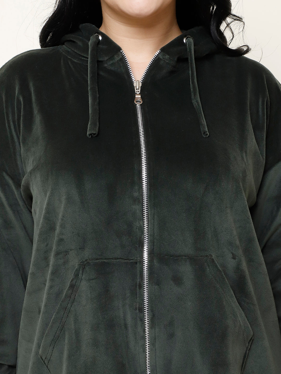 Olive Velvet Hoodie Lounge Set