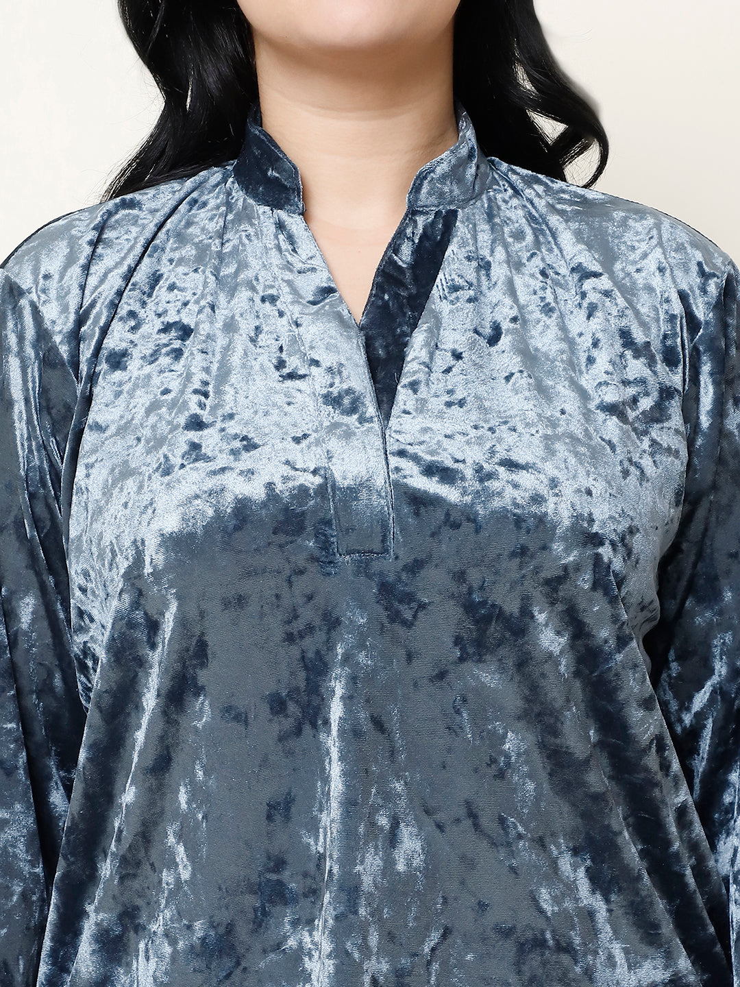 Metallic Blue Ice Velvet Lounge Set