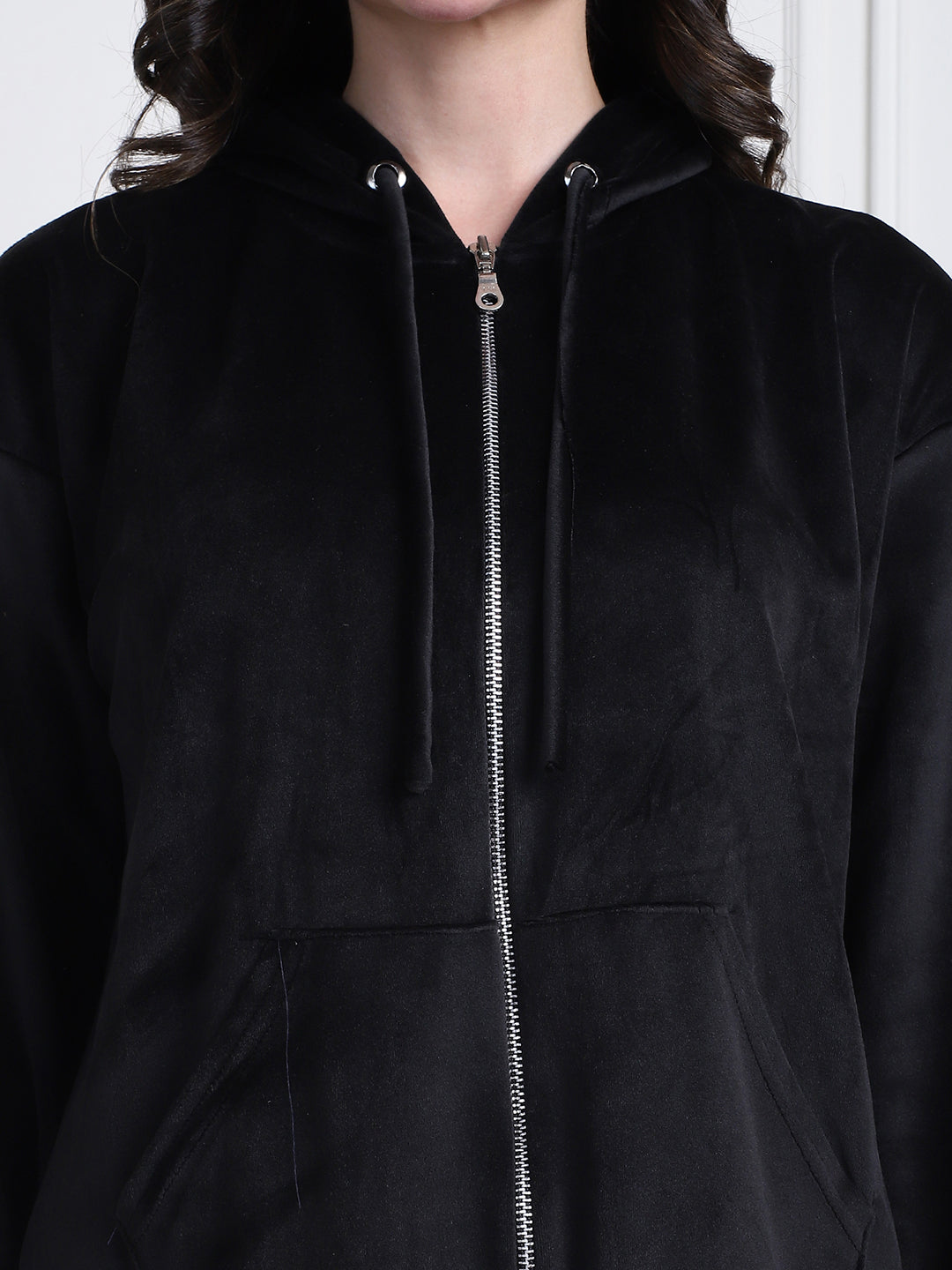 Black Velvet Hoodie Lounge Set