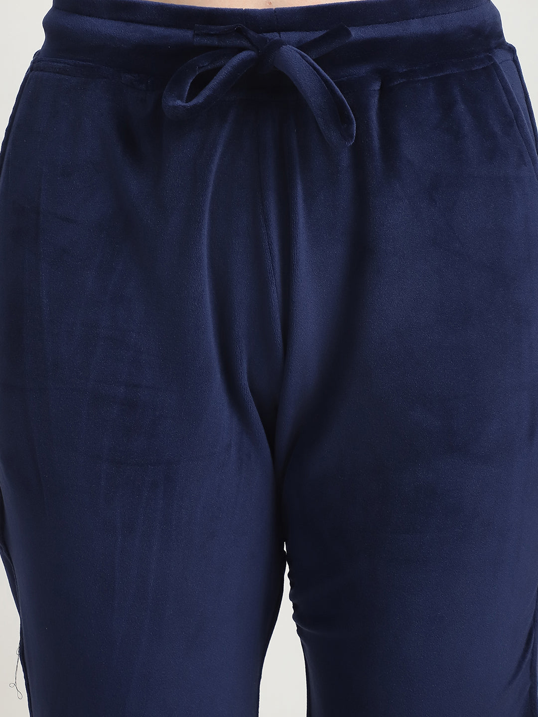 Navy Blue Velvet Zip Lounge Set