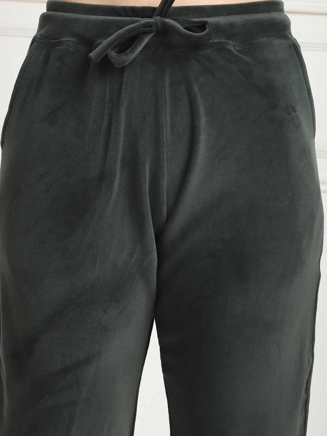 Olive Velvet Zip Lounge Set