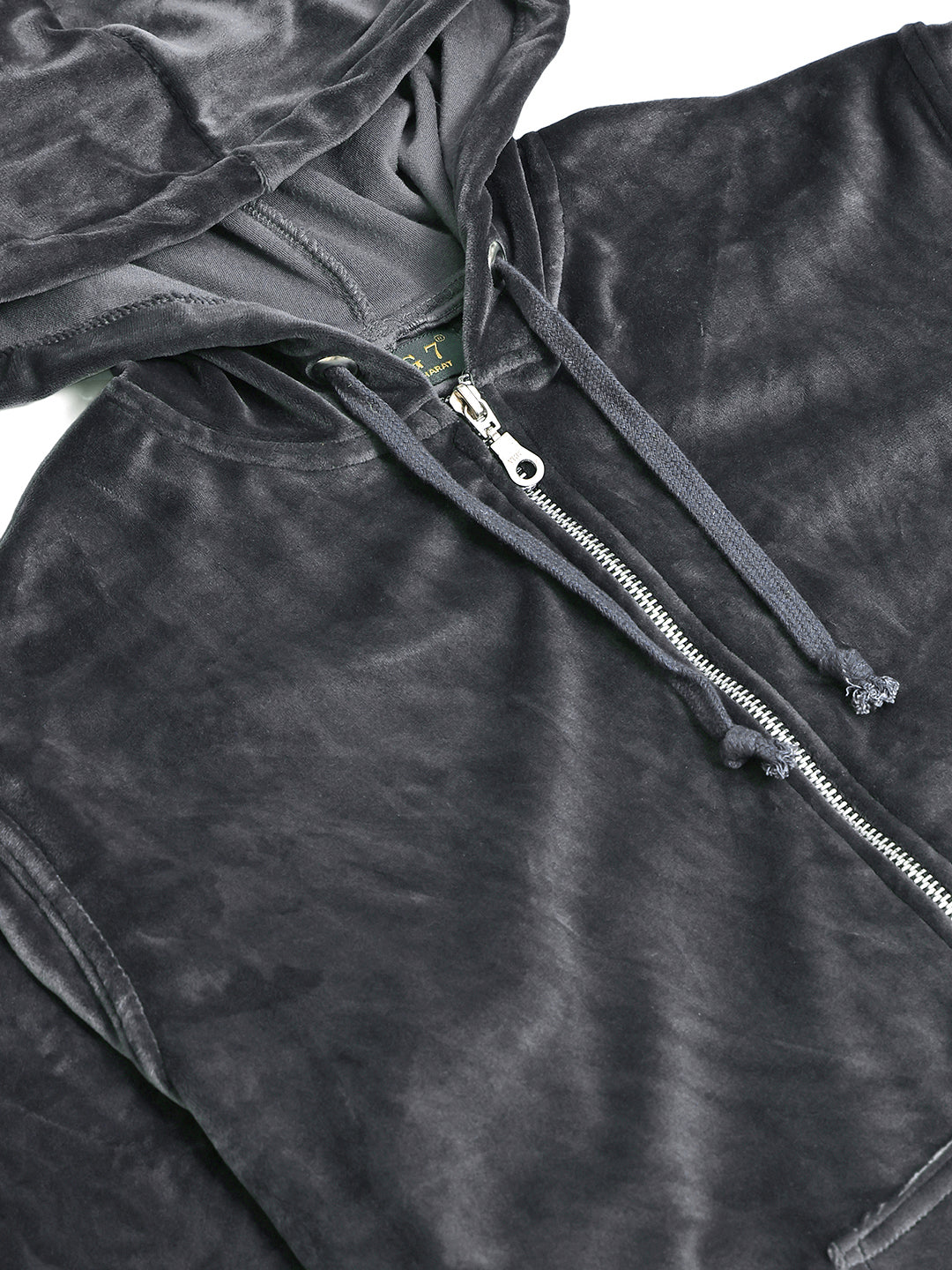 Dark Grey Velvet Hoodie Lounge Set