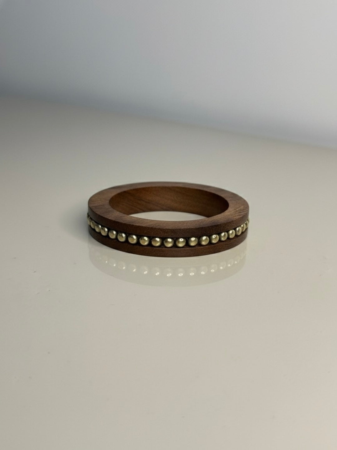 Roman Empire Wooden & Brass Bangles-Set of 3