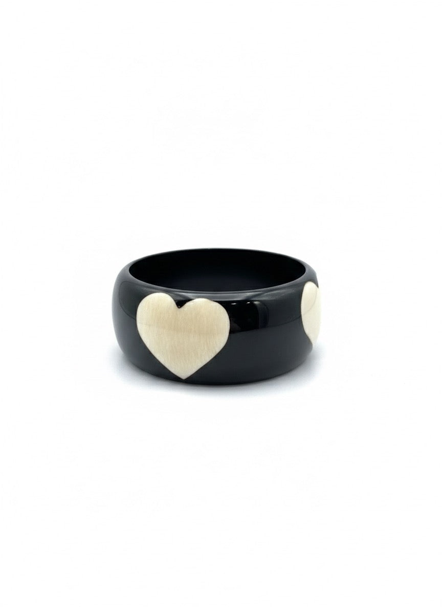 Dark Academia Wooden & Brass Bangles-Set of 3