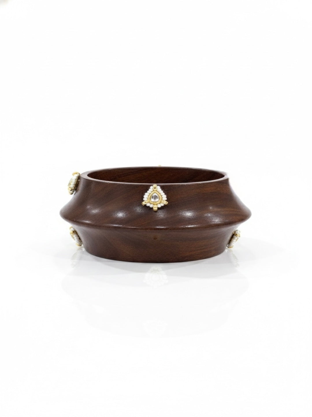 Deewana Wooden & Brass Bangles-Set of 2