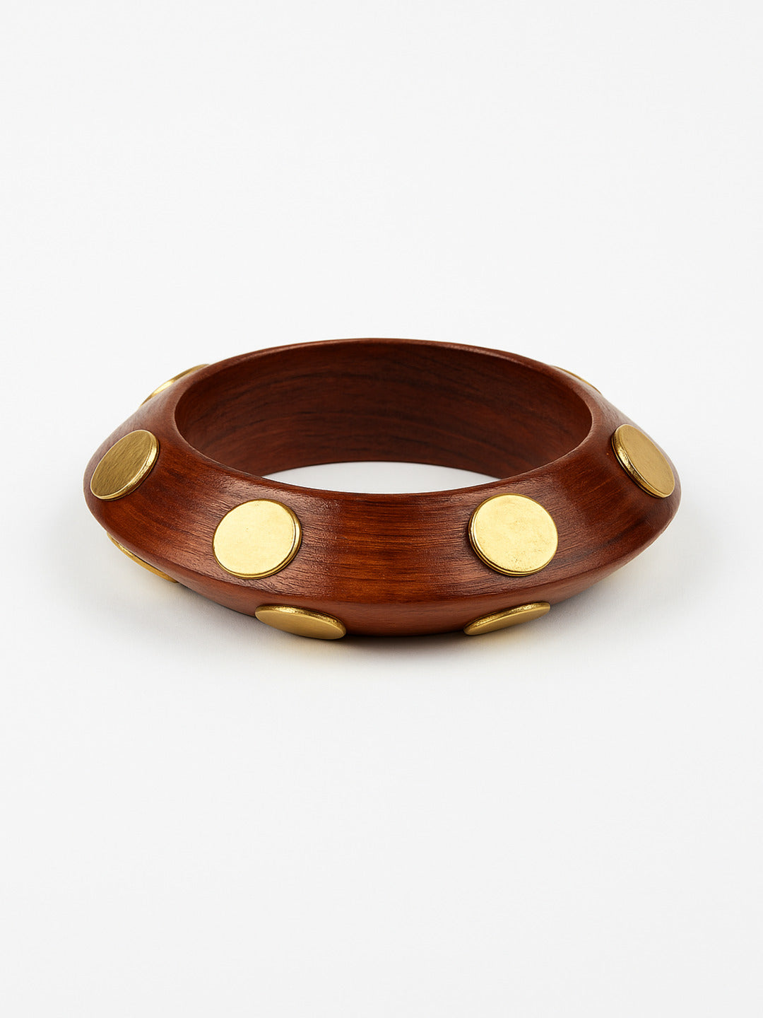 Shava Shava Wooden & Brass Bangles-Set of 3