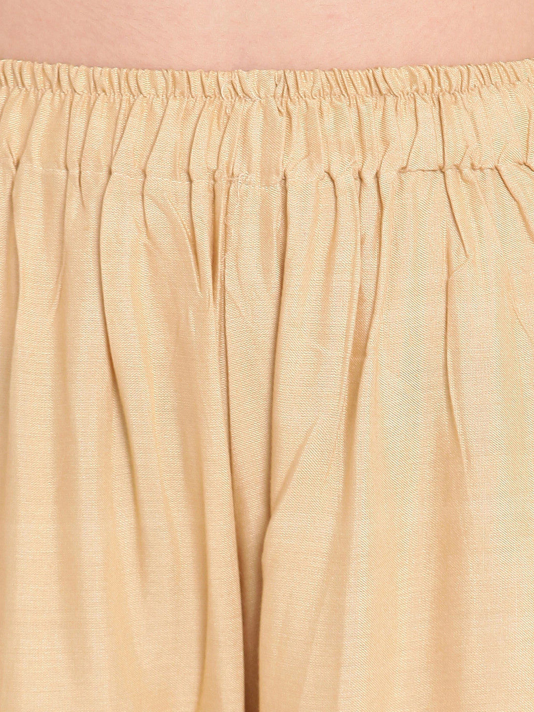 Beige Solid Rayon Palazzo