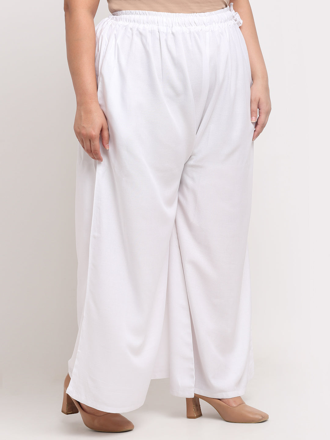 White Rayon Pocket Plus Palazzo
