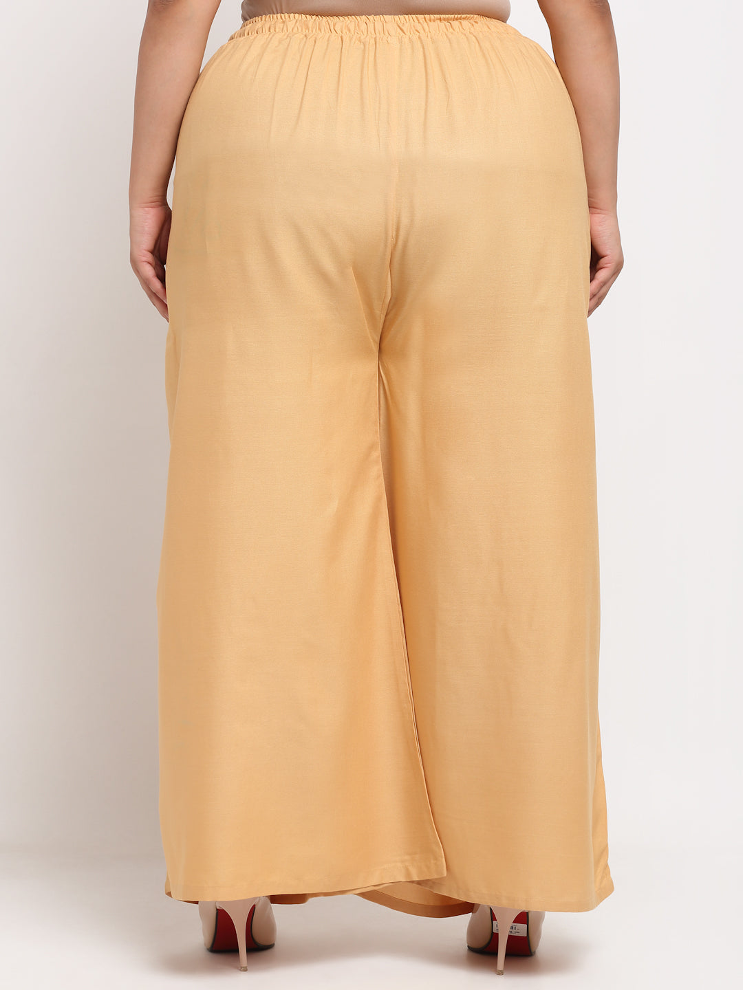 Beige Rayon Pocket Plus Palazzo