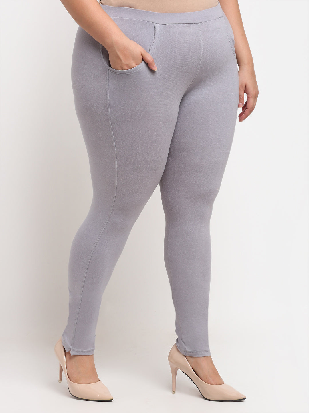 Light Grey Plus Pocket Pant