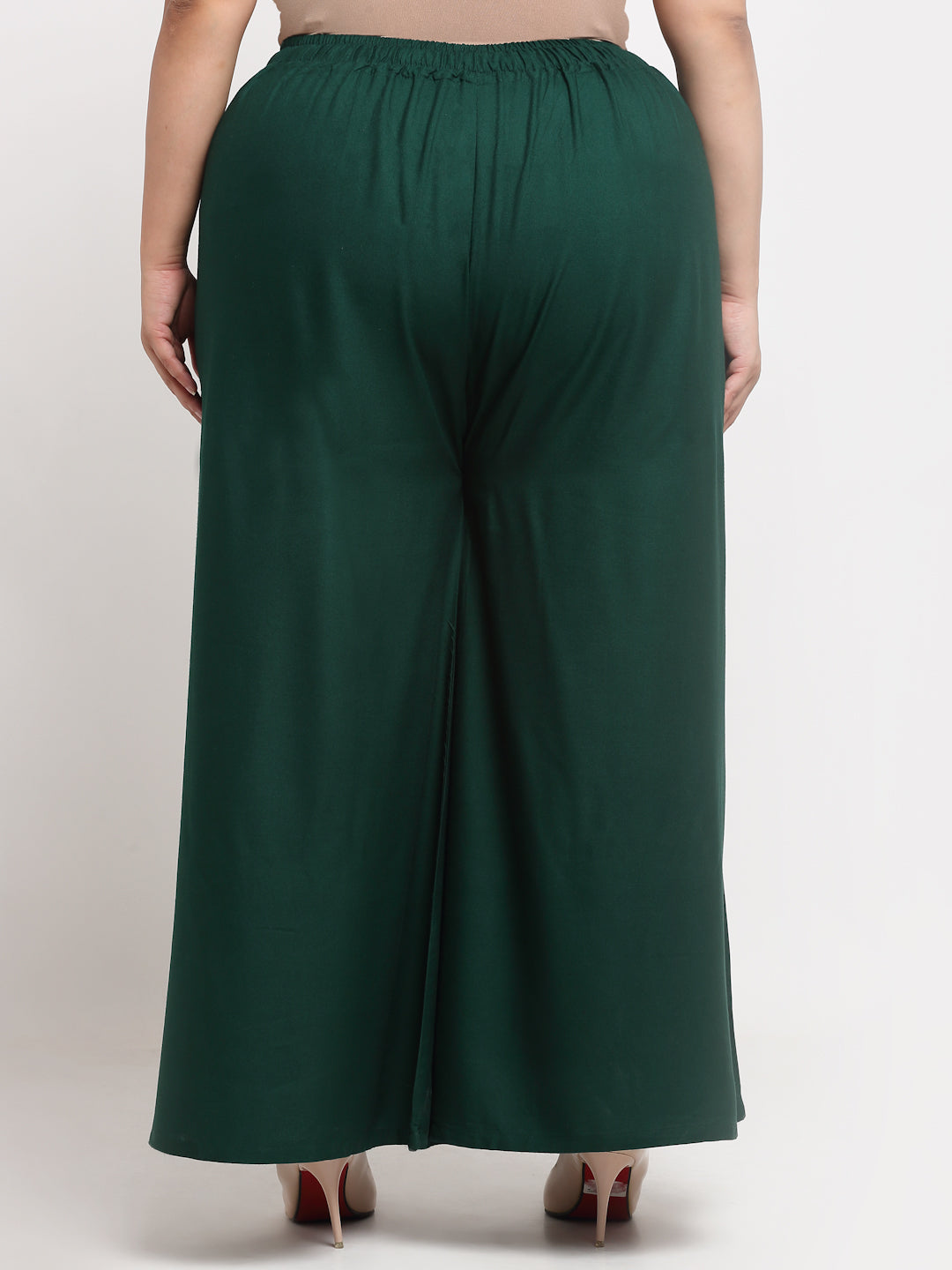 Bottle Green Rayon Pocket Plus Palazzo