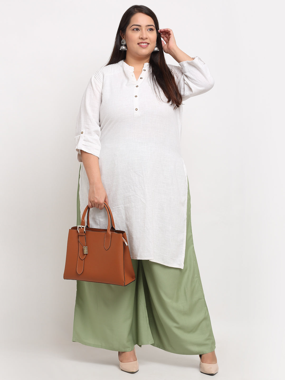 Pista Green Rayon Pocket Plus Palazzo